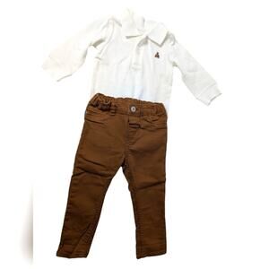 H&M Pants and Baby Gap Long Sleeves Onesie Bundle